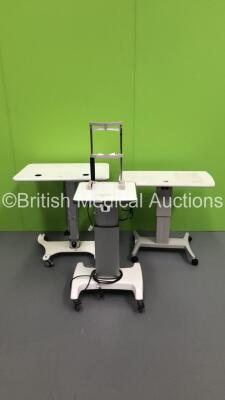 1 x Topcon ATE-600 Motorized Table,1 x Unknown Make Motorized Slit Lamp Table with Chin Rest and 1 x Unknown Make Motorized Table * Table Top Loose * * SN N/A* **FOR EXPORT OUT OF THE UK ONLY**