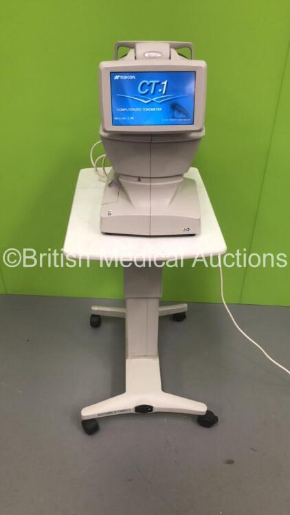 Topcon Computerized Tonometer CT-1 Software Version 3.00 with Printer Options on Topcon ATE-600 Motorized Table (Powers Up) * SN 2730558 * * Mfd 2015 * **FOR EXPORT OUT OF THE UK ONLY**