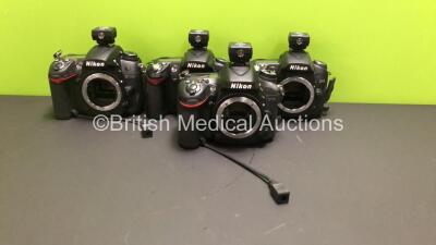 Job Lot Including 2 x Nikon D90 Digital Cameras with Nikon AS-15 Flash Adapters, 1 x Nikon D7000 Digital Camera with AS-15 Flash Adapter and 1 x Nikon D7100 Digital Camera with AS-15 Flash Adapter (All Untested Due to No Batteries) *9426254 / 6211600 / 67