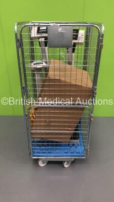 Mixed Cage Including 3 x Seca Standing Weighing Scales and Job Lot of Hoses and Regulators (Cage Not Included)