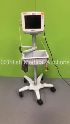 Philips IntelliVue MP5 Patient Monitor on Stand with NBP, SPO2 and ECG/Resp Options (Powers Up) *