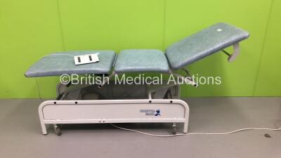 Bristol Maid 3 Way Electric Patient Examination Couch with Foot Controller (Powers Up)