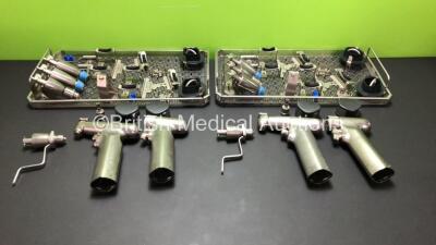2 x Aesculap Acculan Reamer and Saw Sets Including 2 x GA673 Handpieces, 2 x GA672 Handpieces and Accessories *000878 - 000785 - 000304 - 000782*