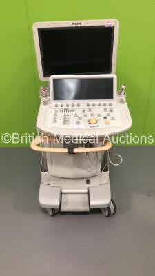 Philips iE33 Flatscreen Ultrasound Scanner with 3 x Transducers/Probes (1 x S12-4,1 x S8-3 and 1 x X7-2) and Sony Digital Graphic Printer UP-D897 on F.3 Cart (Hard Drive Removed) * SN 039VWY * * Mfd Jan 2010 *