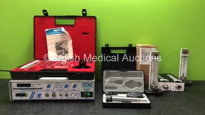 Mixed Lot Including 1 x XOMED Ref 18-95100 XPS Micro Resector Console (Powers Up) 1 x Platon Gas Meter Type GTLK Flow Meter Kit,1 x Keeler Standard Otoscope, 1 x Micro Medical Pocket Spirometer 9000 (Untested Due to Possible Flat Batteries) 1 x Keeler Vis