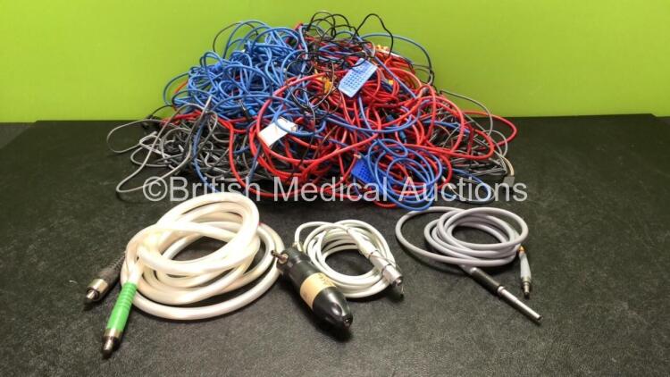 Mixed Lot Including 1 x EMS US3 Lithotripter Cable, 2 x Light Source Cables and Large Quantity of Diathermy Cables