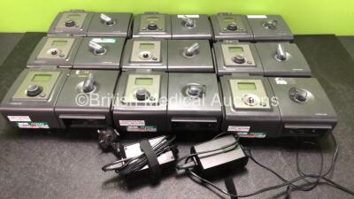 Job Lot of CPAP Units Including 7 x Philips Respironics REMstar Pro C-Flex + CPAP Units (All Power Up, 2 with Missing Dials-See Photo) 2 x Philips Respironics BiPAP autoSV Advanced CPAP Units (Both Power Up) 9 x Philips System One Humidifier Units and 2 x