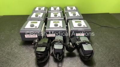 9 x Philips Respironics REMstar Pro C-Flex+ CPAP Units with 3 x AC Power Supplies (All Power Up)