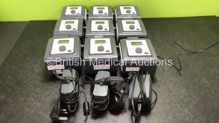 9 x Philips Respironics REMstar Pro C-Flex+ CPAP Units with 3 x AC Power Supplies (All Power Up)