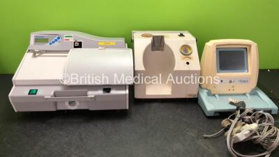 Mixed Lot Including 1 x Vitalograph Model 2160 Gold Standard Spirometer (Untested Due to No Power Supply) 1 x Eschmann VP25 Suction Unit (Untested Due to Damaged Power Button-See Photo) 1 x Vitek Smart 2 Carrier (No Power) 1 x Colin BP Cable (Damaged Cabl