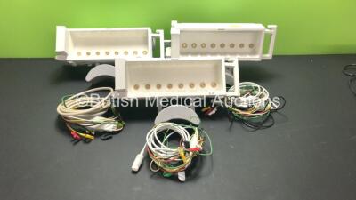 3 x Philips Module Racks with 3 x 5 Lead ECG Leads