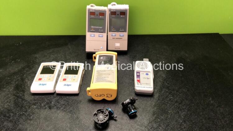 Mixed Lot Including 1 x Nellcor N-20 Handheld Pulse Oximeter (Powers Up) 2 x Nellcor NPB-70 Microstream Capnographs (1 Powers Up1 No Power with Cracked Casing-See Photo) 2 x Drager Infinity M300 ECG Monitors (Both Untested Due to Possible Flat Batteries)