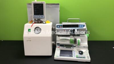 Mixed Lot Including 1 x Carefusion Alaris GH Syringe Pump, 1 x Fresenius Kabi Module DPS Vista Syringe Pump with Orchestra Base Prima Docking Station, 1 x Mindray Datascope Duo Vital Signs Monitor, 1 x SAM 14 Suction Unit, 1 x Datascope Battery Charger, 1