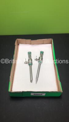 2 x Karl Storz 11mm Laparoscopic Trocars and Cannula Sets Including 2 x 30103 H2 Cannulas,2 x Multifunctional Valves,1 x Conical Trocar and 1 x Blunt Trocar