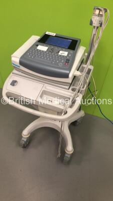 GE MAC1600 ECG Machine on Stand with 1 x 10-Lead ECG Lead (Powers Up) * SN SDE08460010NA * - 5