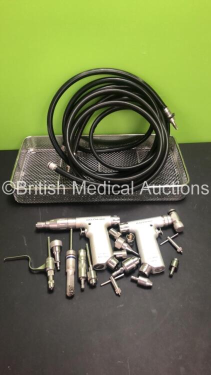 1 x Hall Surgical Oscillator Surgical Handpiece,1 x Hall Surgical Drill/Reamer Surgical Handpiece,2 x Air Hoses and Job Lot of Attachments with Tray