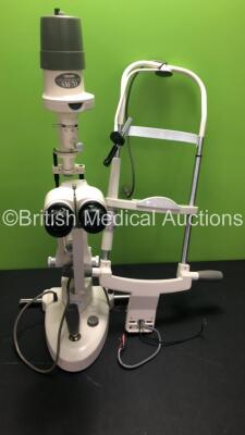 Takagi SM-70 Slit Lamp Microscope with 2 x 16x Eyepieces and Chin Rest (Unable to Test Due to No Power Supply and Cut Cable-See Photos) * SN 0301334 *