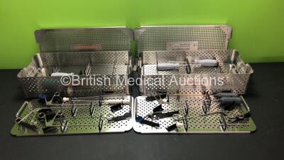 2 x Smith and Nephew Hipstrumentals Hip Arthroscopy Repair Instrument Trays Ref 72202732 (Incomplete)