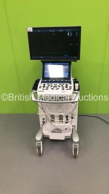 GE Vivid S70N (95640026140) Flatscreen Ultrasound Scanner Ref V202CH Application SW Version 202 Revision 46.0 System SW Version 202.20.5 with 2 x Transducers/Probes (1 x M5Sc-D * Mfd May 2020 * and 1 x P2D TE Probe) and 3-Lead ECG Lead (Powers Up-See Phot - 4
