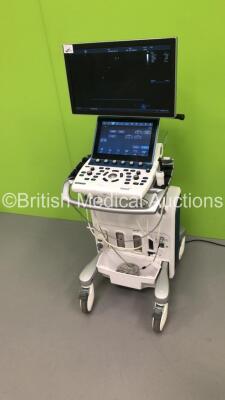 GE Vivid S70N (95640026140) Flatscreen Ultrasound Scanner Ref V202CH Application SW Version 202 Revision 46.0 System SW Version 202.20.5 with 2 x Transducers/Probes (1 x M5Sc-D * Mfd May 2020 * and 1 x P2D TE Probe) and 3-Lead ECG Lead (Powers Up-See Phot - 5