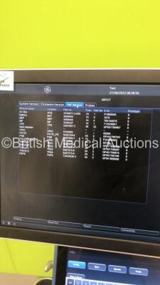 GE Vivid S70N (95640026140) Flatscreen Ultrasound Scanner Ref V202CH Application SW Version 202 Revision 46.0 System SW Version 202.20.5 with 2 x Transducers/Probes (1 x M5Sc-D * Mfd May 2020 * and 1 x P2D TE Probe) and 3-Lead ECG Lead (Powers Up-See Phot - 18