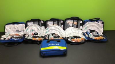 6 x SP Services Intubation Bags all with Various Intubation Equipment (See Photos for Details)