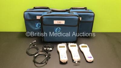 3 x Otoport OAE NHSP Newborn Screen Hearing Units with USB Cables in Cases (Untested Due to Suspected Flat Batteries)