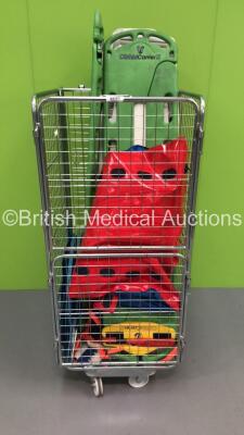 Cage of Mixed Ambulance Equipment Including 6 x Spinal Boards,Patient Handling Slings and Motility Boards (Cage Not Included)