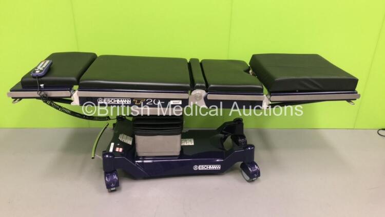 Eschmann T20-M Electric Operating Table with Controller and Cushions * Complete * (Powers Up and Tested Working) * Mfd 2010 *