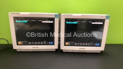 2 x Philips IntelliVue MP70 Touchscreen Patient Monitors *Mfds - 04/2008, SW-REVs L.01.21* (Both Power Up)