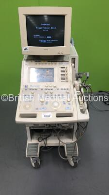 Toshiba Power Vision 6000 SSA-370A Ultrasound Scanner with 2 x Transducers / Probes (PVM-651VT *Mfd 04/2006* and PVM-375AT *Mfd 06/2007*) and Mitsubishi P91 Printer (Powers Up) *S/N F1524786* **Mfd 02/2001**