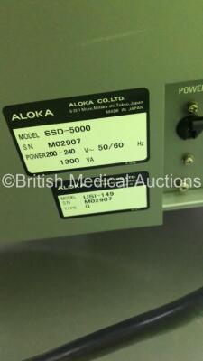 Aloka ProSound SSD-5000 SV Ultrasound Scanner with 4 x Transducers/Probes (1 x UST-5548,1 x UST-9126 / 1 x UST-9118 and 1 x UST-9115-5) and Sony Video Graphic Printer UP-895CE (Spares and Repairs-Does Not Boot) * SN M02907 * - 21