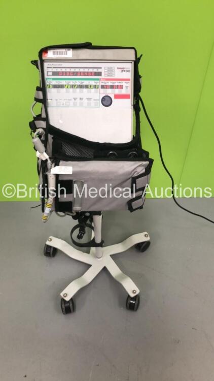 Pulmonetic Systems LTV1000 Ventilator with Accessories on Stand (Powers Up) * SN A10360 * * Mfd 2006 *