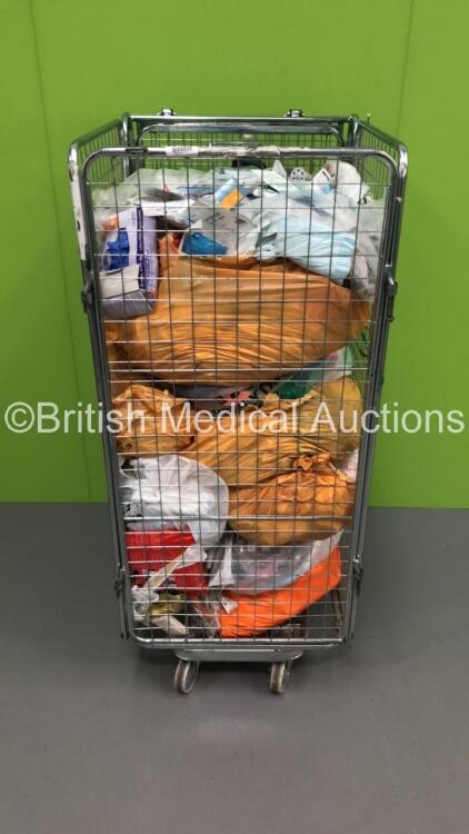 Mixed Cage of Consumables Including Nitrile Examination Gloves, Intersurgical Supraglottic Airways and Water Jel Burn Dressings (Cage Not Included)