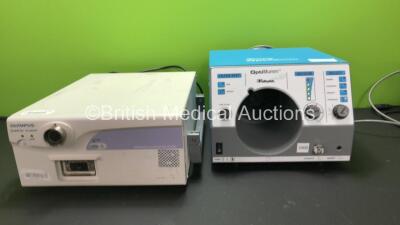 1 x Valleylab Optimumm Smoke Evacuation Unit and 1 x Olympus Endo Echo EU-M2000 Endoscopic Ultrasound Center (Both Power Up)