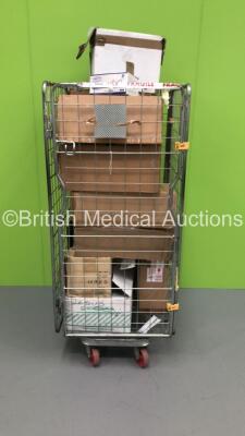 Large Cage of Consumables Including Zhushi Disposable Surgical Face Masks and 365 Healthcare IV Cannulation Packs (Cage Not Included)