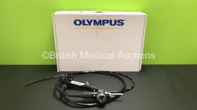 Olympus GIF-XQ240 Video Gastroscope in Case - Engineer's Report : Optical System - No Fault Found, Angulation - Play in Controls, Insertion Tube - No Fault Found, Light Transmission - No Fault Found, Channels - No Fault Found, Leak Check - Minor Leak Pres