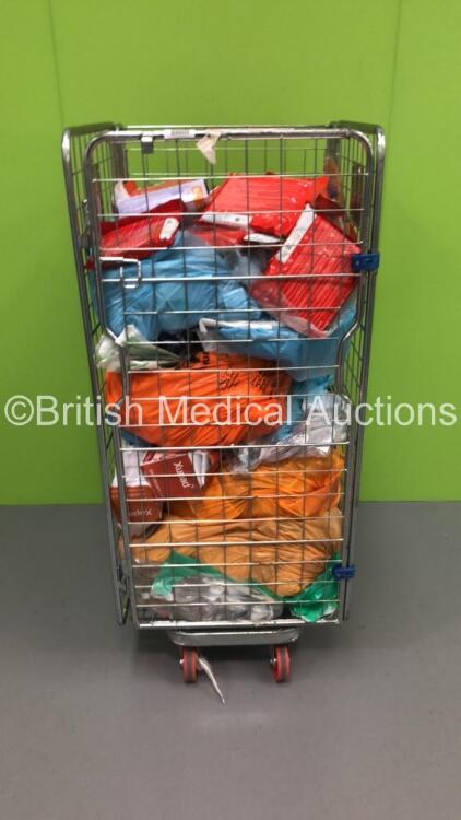 Mixed Cage of Consumables Including Intersurgical Supraglottic Airways,Nitrile Examination Gloves and T-Pod Responder Pelvic Stabilization Device (Cage Not Included)