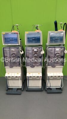 3 x Fresenius Medical Care 5008 CorDiax Dialysis Machines Software Version 4.50 / 4.50 / 4.58 - Running Hours 41551 / 38371 / 39411 (All Power Up) * Equip No 9170104 / 9170112 / 9170106 *