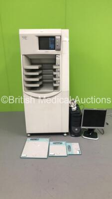 Fujifilm FCR 5000 Plus CR System with 3 x X-Ray Cassettes,CPU,Keyboard and Monitor (Powers Up-Hard Drive Removed on CPU) * Mfd July 2003 *