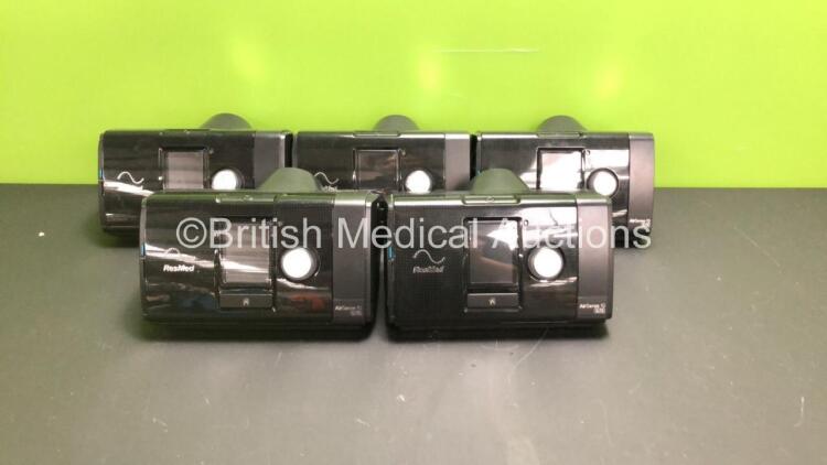 5 x ResMed AirSense 10 Autoset CPAPs (All Power Up with Stock Power Supply, Power Supply Not Included, 2 x Missing Humidifier Chambers) *22171075514 / 23191335244 / 23172971821 / 23172950747 / 23191046573*