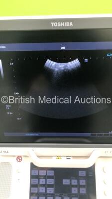 Toshiba Xario XG Flatscreen Ultrasound Scanner Model SSA-680A with 4 x Transducers/Probes (1 x PVT-674BT * Mfd 2007 *,1 x PVT-375BT,1 x PVT-661VT and 1 x 8CV2 * Mfd 2012 *),Sony Digital Graphic Printer UP-D897 and Sony Digital Color Printer UP-D23MD (Powe - 16