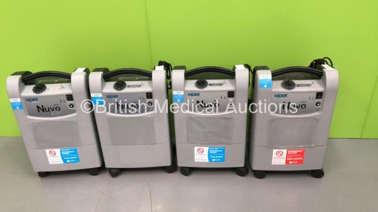 2 x Nidek Medical Nuvo Lite 3 Mark 5 Oxygen Concentrators and 2 x Nidek Medical Nuvo Lite Mark 5 Oxygen Concentrators (All Power Up)