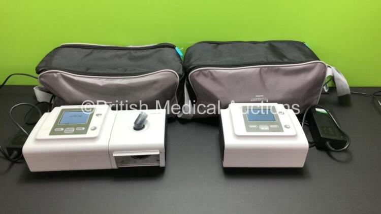 2 x Philips Respironics BiPAP A30 Units Software Version 3.4 and 3.6 (Both Power Up) with 2 x Power Supplies, 1 x System One Humidifier and 2 x Carry Cases