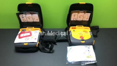 2 x Medtronic Physio-Control Lifepak CR Plus Defibrillators in Carry Cases with 2 x Batteries, 2 x Electrode Packs and 2 x Ambu Res-Cue Mask First Responder Kits in Case (Both Power Up) *38948537 - 3200731-027*