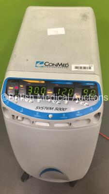 ConMed System 5000 Electrosurgical / Diathermy Unit on Stand with Dome Footswitch (Powers Up) *S/N 09JGP020* - 3