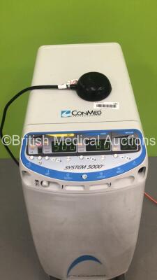 ConMed System 5000 Electrosurgical / Diathermy Unit on Stand with Dome Footswitch (Powers Up) *S/N 06AGP062* - 2