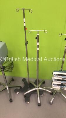 Mixed Lot Including 1 x Emerson Cough Assist on Stand,2 x Drip Stands and 1 x Drip Stand with 3 x Carefusion Alaris CC Syringe Pumps (3 x Power Up,1 x Syringe Pump No Power) * SN 1148 / 800327785 / 135163296 * - 3