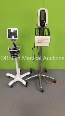 Mixed Lot Including 1 x Welch Allyn Spot Vital Signs Monitor on Stand and 1 x Welch Allyn BP Meter on Stand (Powers Up)