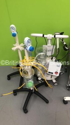 Mixed Lot Including 1 x Stainless Steel Trolley,2 x VacSax Regulators on Stands with 4 x Suction Cups,1 x Free Hand Robotic Positioning Arm on Stand and 1 x CSI Comfort Cuff Patient Monitor on Stand with 1 x SpO2 Finger Sensor and 1 x BP Hose with Cuff (P - 2